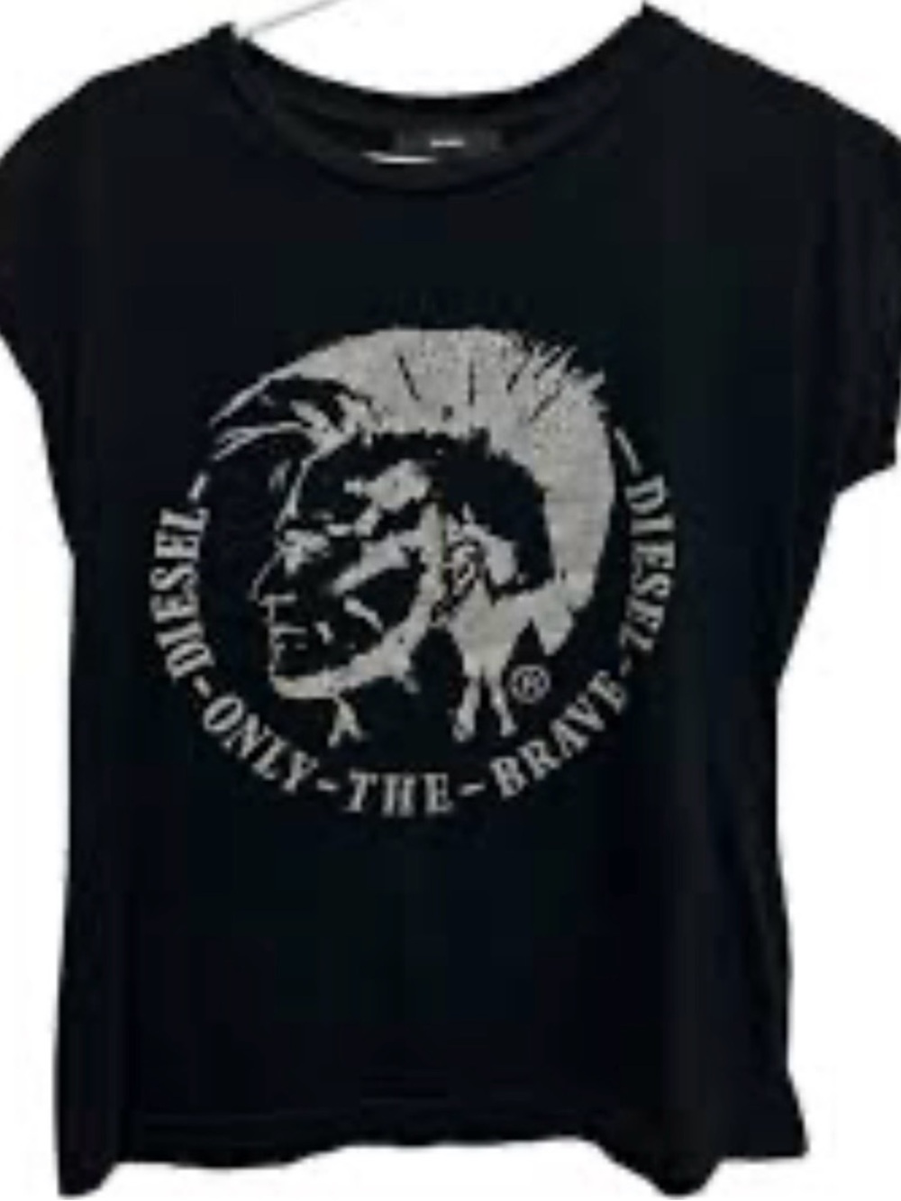 Diesel Black Tee with Silver Graphic Logo